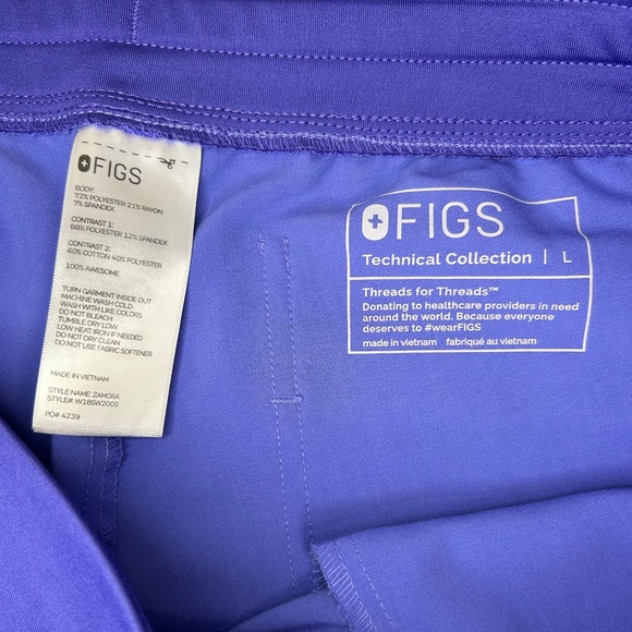 Figs Periwinkle high waisted Zamora Technical Collection Joggers PO# 4239 - Picture 3 of 6
